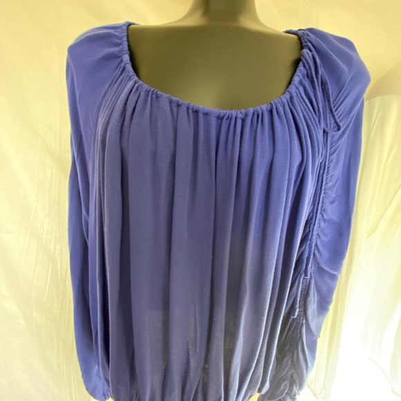 Free People // Royal Blue Cinch Tie Blouse - Picture 3 of 8